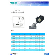 high quality female thread pneumatic angle seat valve